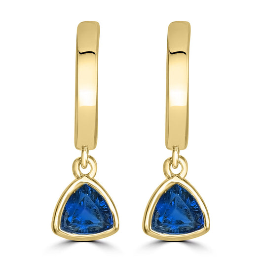 14K Gold Over Sterling Silver Genuine Blue Kyanite Dangle Earrings