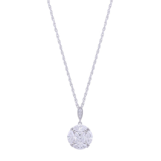 St. Maarten Sterling CZ Pendant with Chain-1
