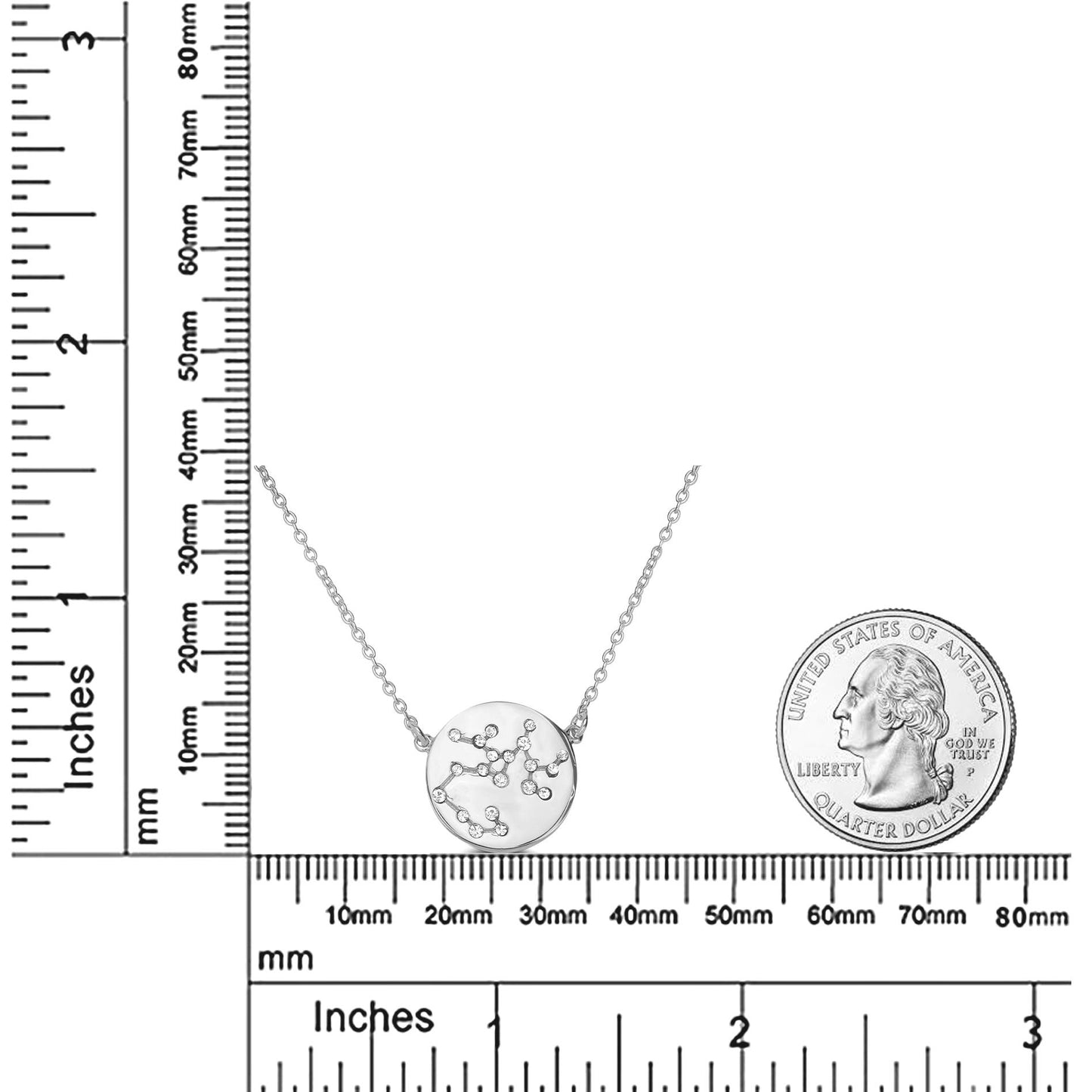 Gemistry Sterling Silver Sagittarius Zodiac Crystal Pendant Necklace, 16 Inches