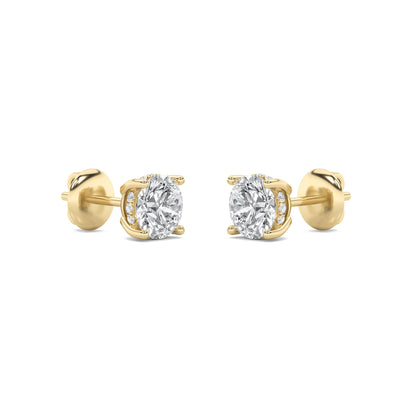 14K Gold 2.0 CTTW Lab Grown Diamond Round Stud Earrings