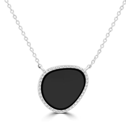 Gemistry Womens or Girls 925 Sterling Silver Genuine Black Onyx Gemstone Pendant Necklace and Birthstone Jewelry Gift For Her Birthday | Wedding | Anniversary