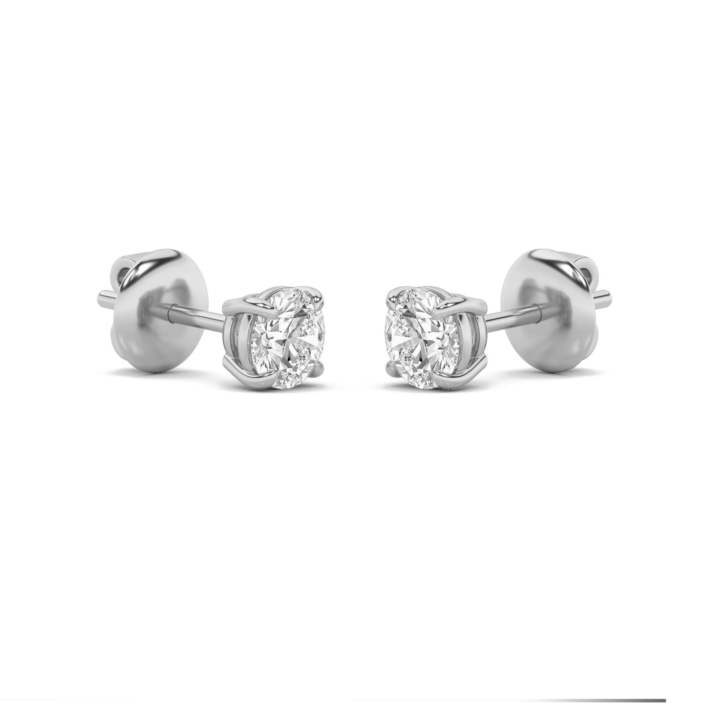 14K White Gold 3.0 CTTW Lab Grown Diamond Round Stud Earrings