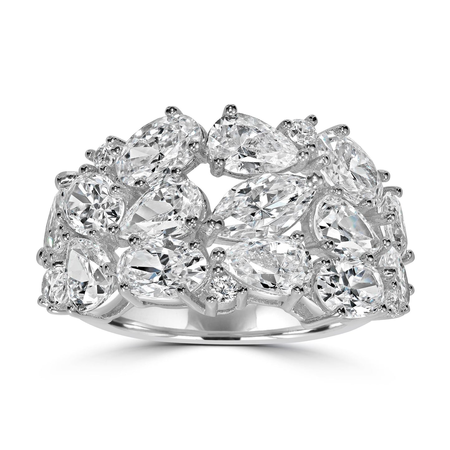 Kathy Levine Sterling Silver Cubic Zirconia Multi-Shape Splurge Ring