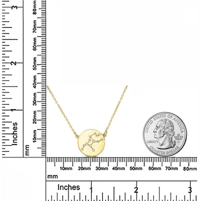 14k Gold Over Brass Virgo Zodiac Crystal Pendant Necklace 16 in  Inches