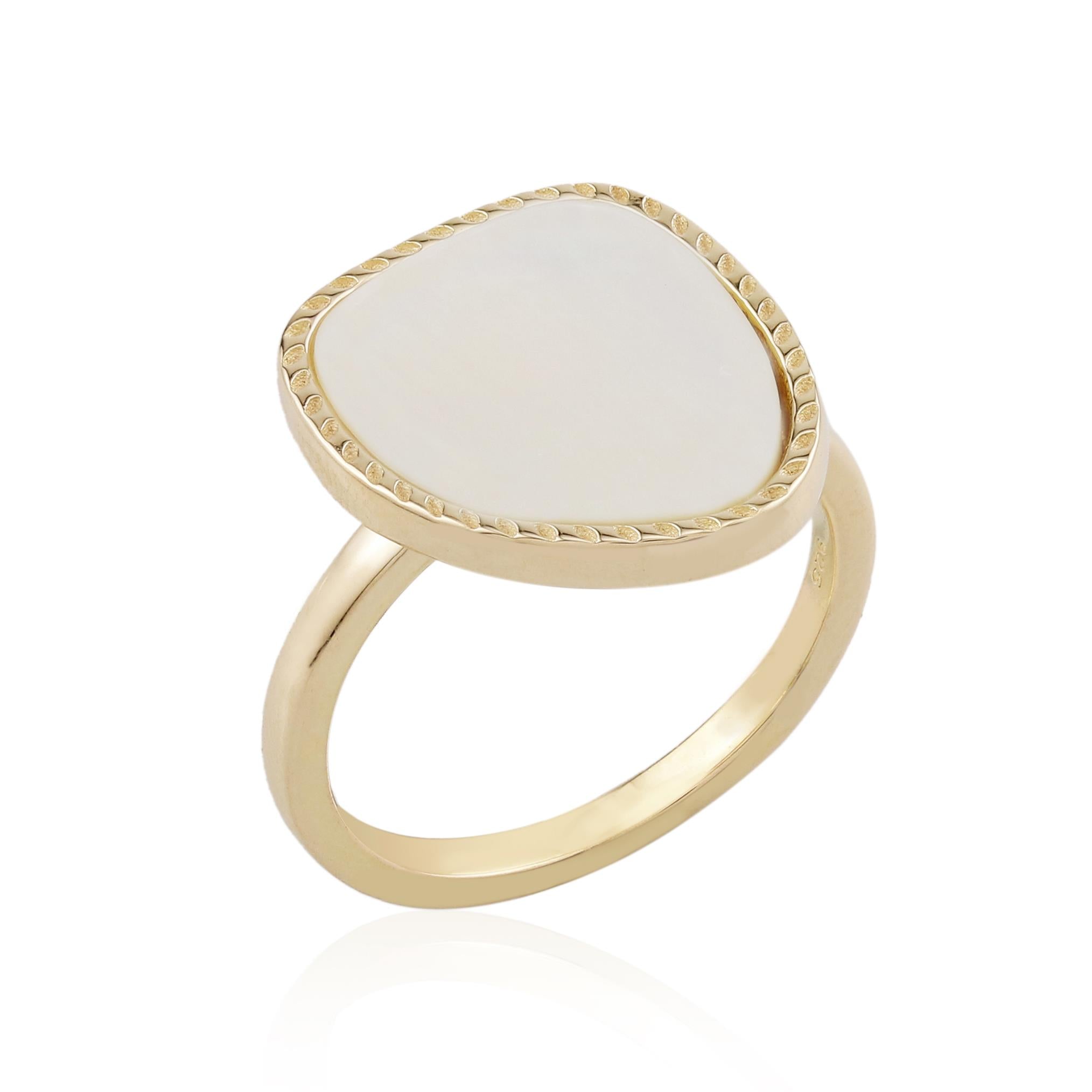 【話題:水中OK:色あせなし】AVARIA☆Mother Of Pearl Gold Ring Mother Of Pearl Gold Ring – Avaria