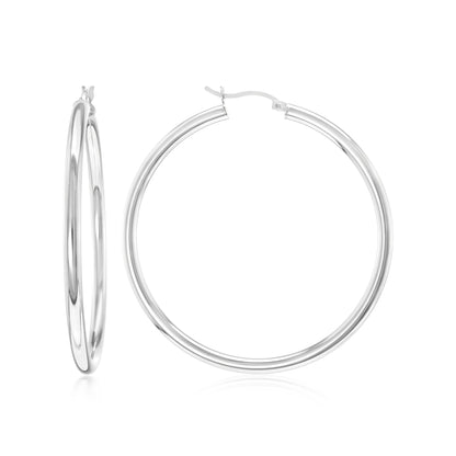 Judy Crowell Jewelry Sterling Silver Large Hoop Earring