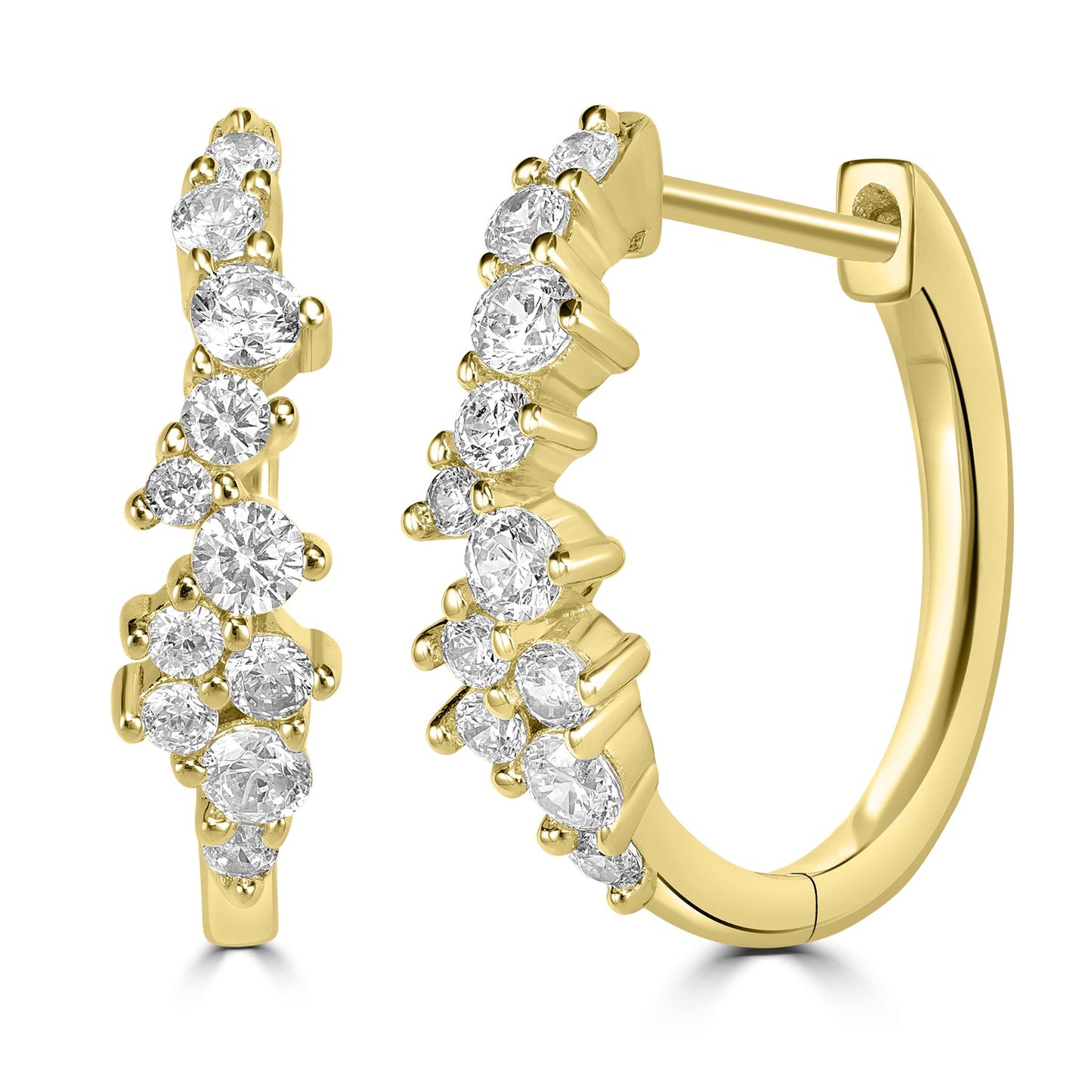 Kathy Levine 14K Gold-Plated Sterling Silver Cubic Zirconia Petite Hoop Earrings