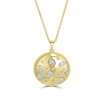 Kathy Levine 14K Gold-Plated Sterling Silver Cubic Zirconia Multi-Stone Pendant Necklace