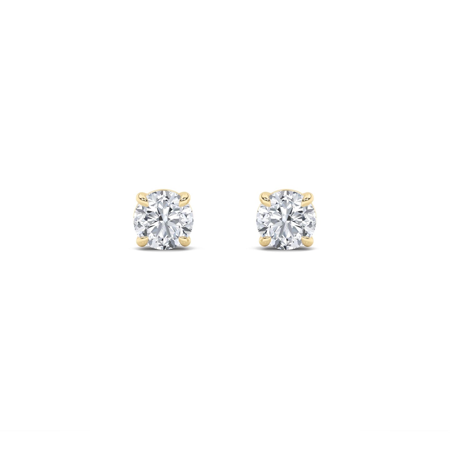 14K Gold 5.0 CTTW Lab Grown Diamond Round Stud Earrings
