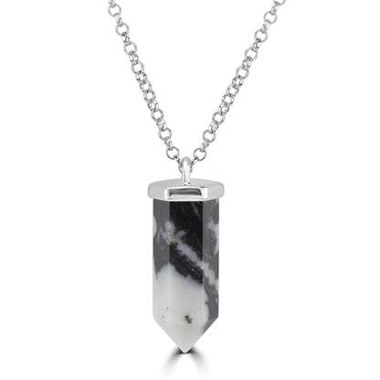 Gemistry "GG Collection Fancy Cabochon Gemstone Pendant Necklace in Sterling Silver