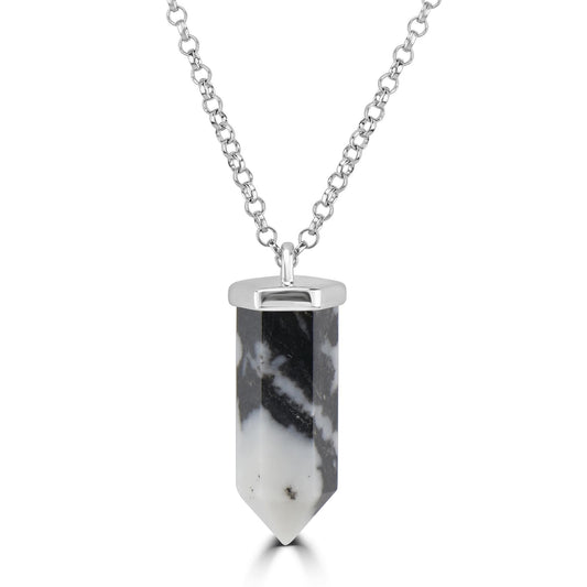 GG Collection  Sterling Silver White Buffalo Pendant Necklace, 20 Inches