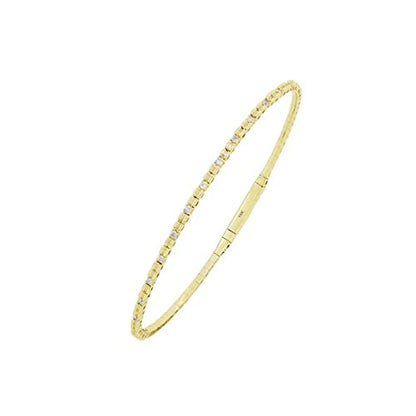 14K Gold 0.24 Carat Round Diamond Bangle Bracelet