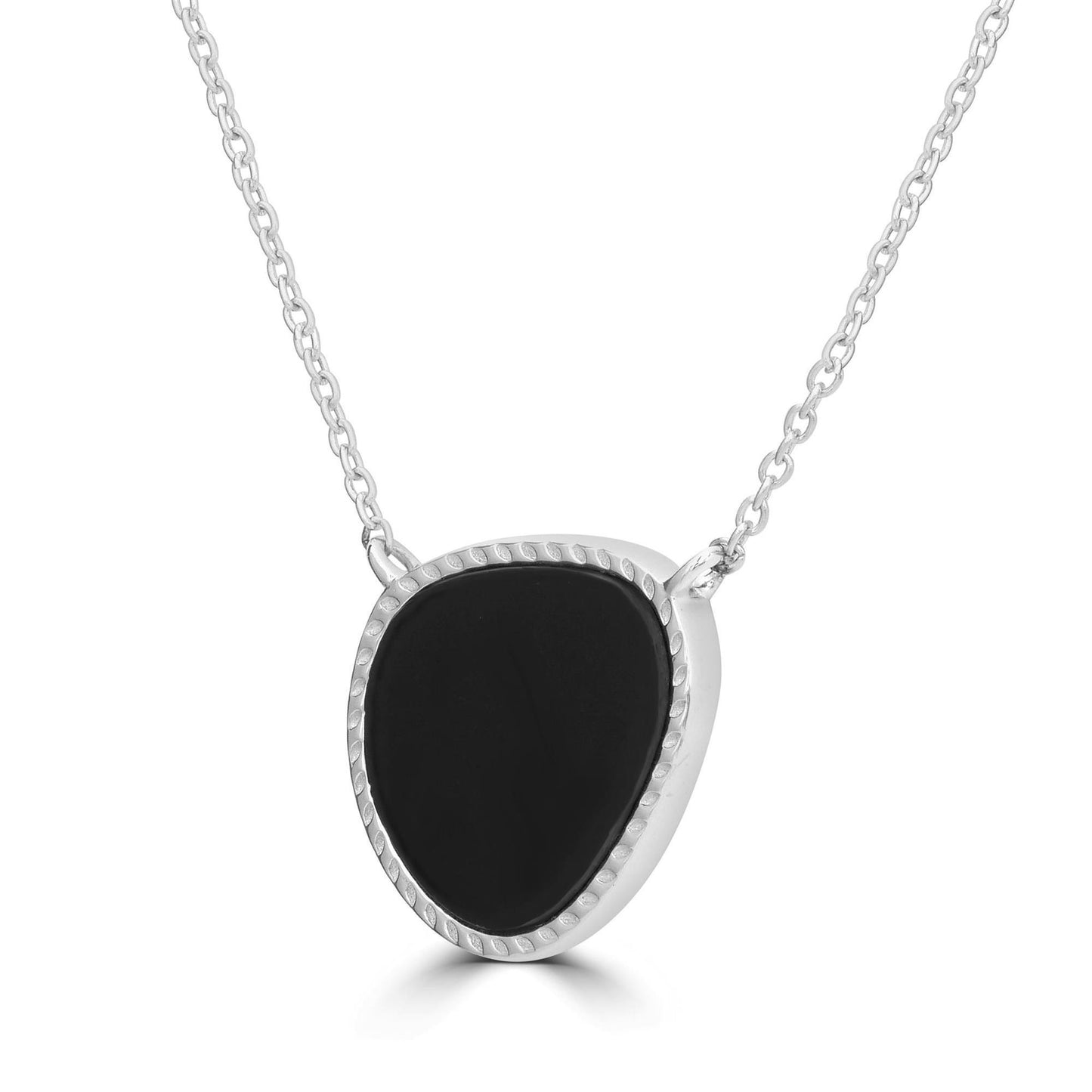 Gemistry Womens or Girls 925 Sterling Silver Genuine Black Onyx Gemstone Pendant Necklace and Birthstone Jewelry Gift For Her Birthday | Wedding | Anniversary