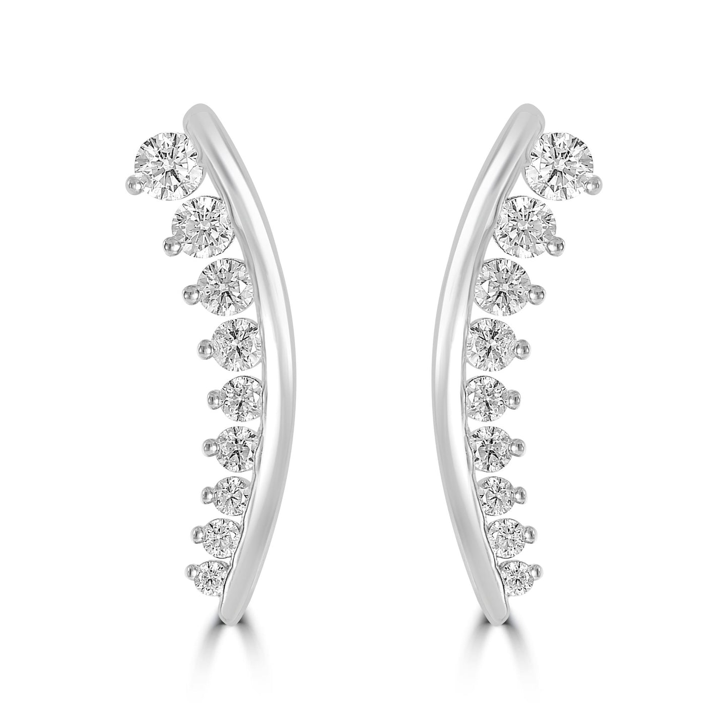 Judy Crowell Jewelry Sterling Silver Cubic Zirconia Crawler Earrings