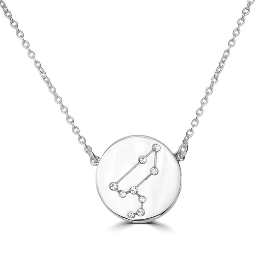 Gemistry Sterling Silver Leo Zodiac Crystal Pendant Necklace, 16 Inches