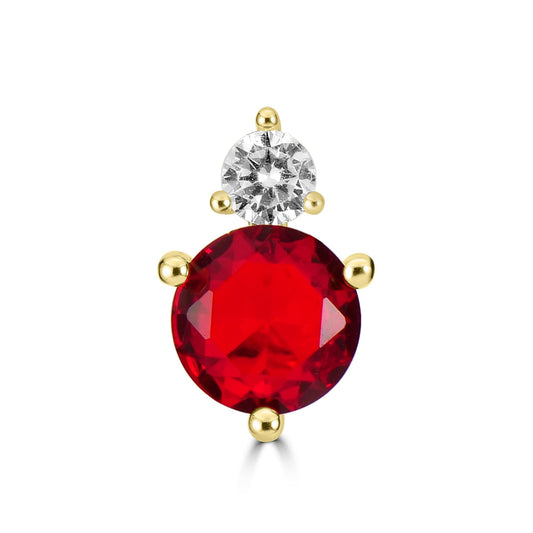 Bob Mackie Jewelry 14K Gold Over Brass Red Garnet CZ White Cubic Zirconia Stud Earrings