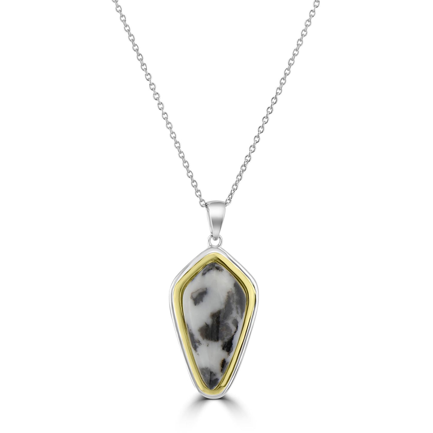 Gemistry "GG Collection Fancy Cabochon Gemstone Pendant Necklace, 14k Gold Plating Over Sterling Silver