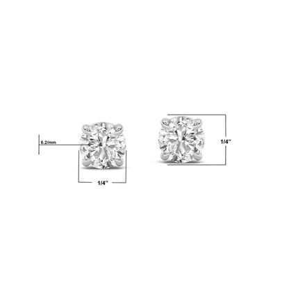 14K White Gold 2.0 CTTW Lab Grown Diamond Stud Earrings