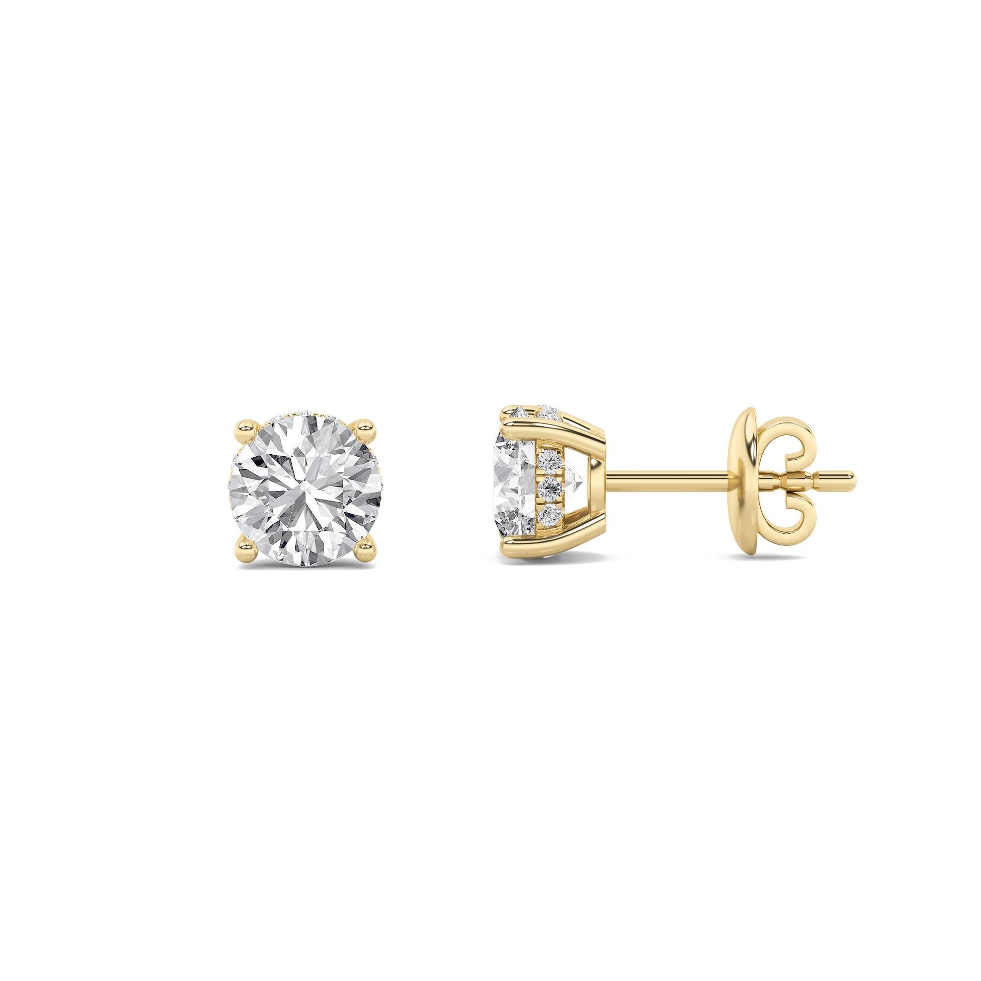 14K Gold 2.0 CTTW Lab Grown Diamond Round Stud Earrings