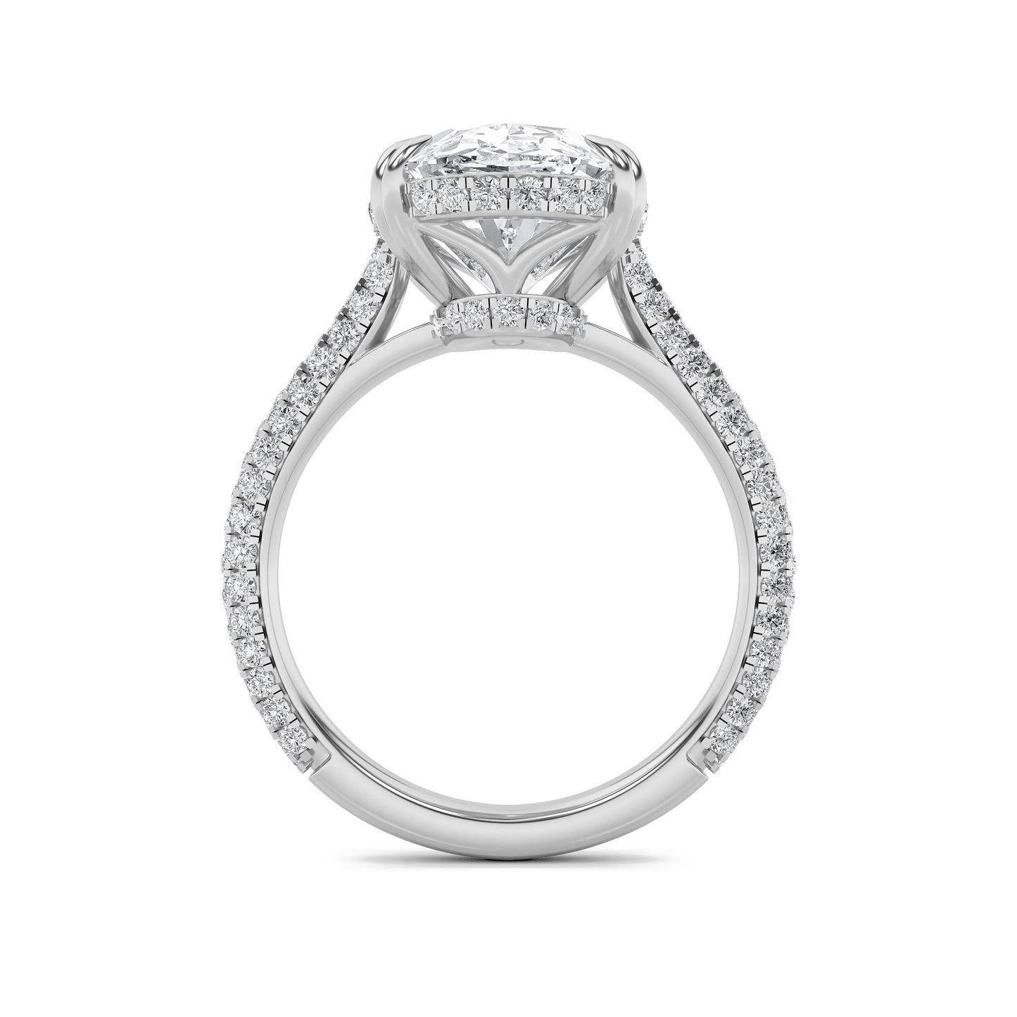 14K White Gold Lab Grown Diamond 7.0 CTTW Oval Cut Ring