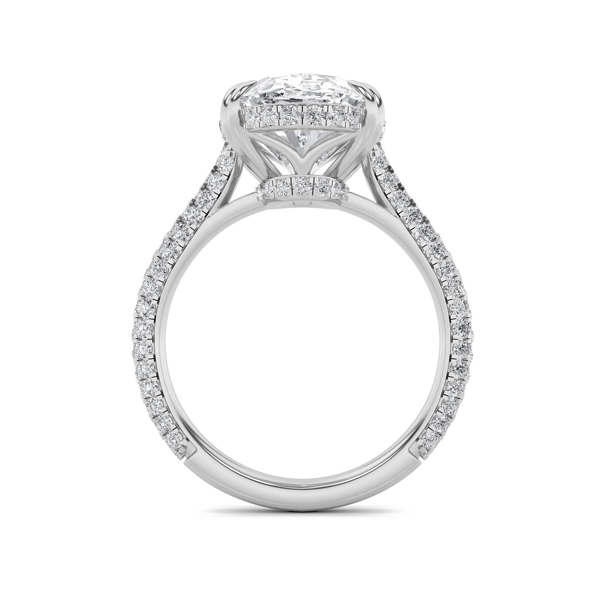 14K White Gold Lab Grown Diamond 7.0 CTTW Oval Cut Ring