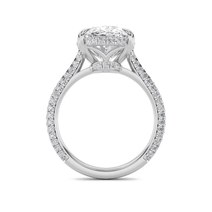 14K White Gold Lab Grown Diamond 7.0 CTTW Oval Cut Ring