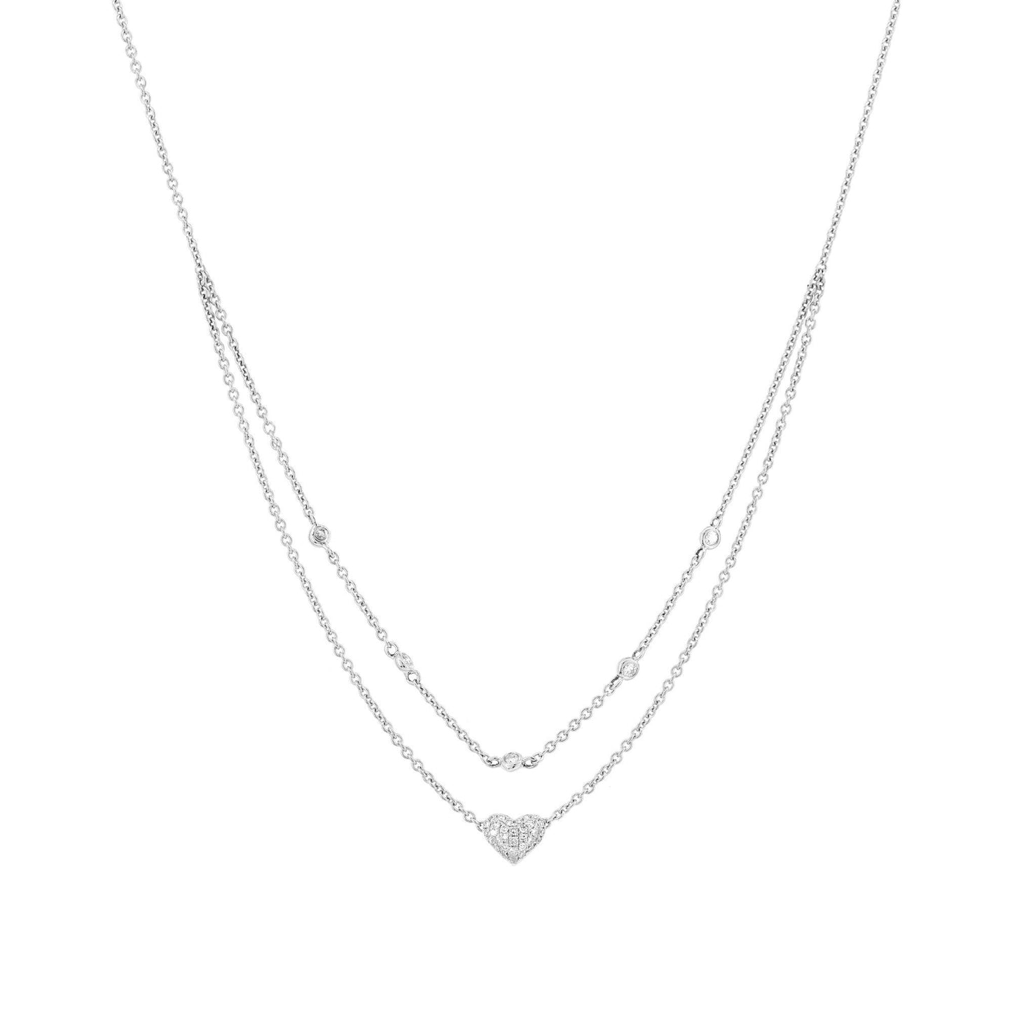 Gemistry Womens or Girls 14K Gold Round White Diamond Pendant Necklace with 15 Inch Chain. April Birthstone Month, Gift For Her(GH Color, I1 Clarity)