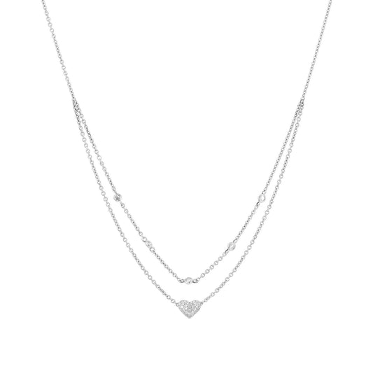 Gemistry Womens or Girls 14K Gold Round White Diamond Pendant Necklace with 15 Inch Chain. April Birthstone Month, Gift For Her(GH Color, I1 Clarity)