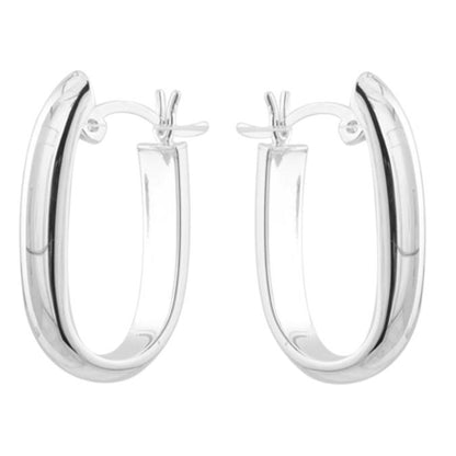 Judy Crowell Jewelry Sterling Silver Wide U Hoop Earrings