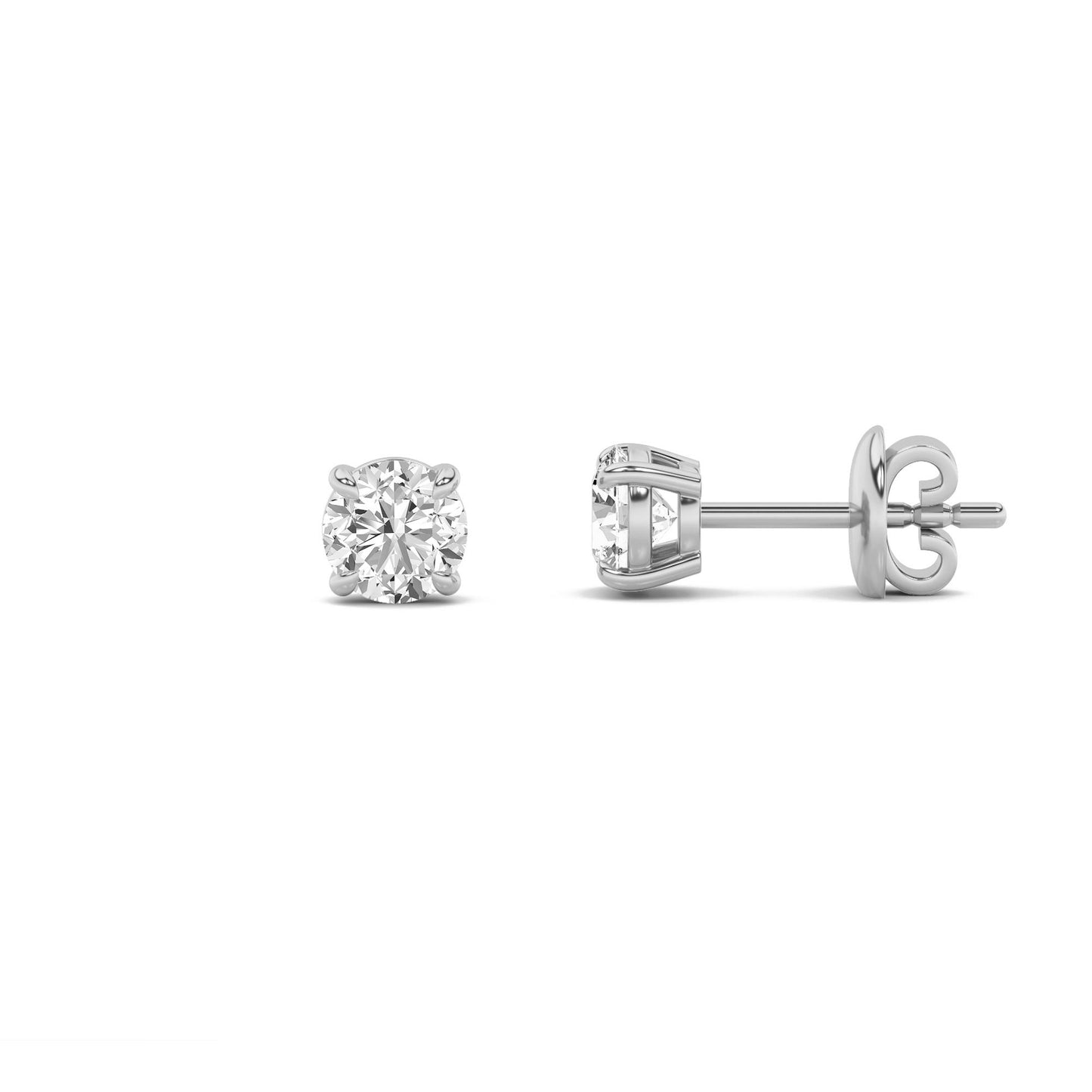 14K White Gold 5.0 CTTW Lab Grown Diamond Round Stud Earrings
