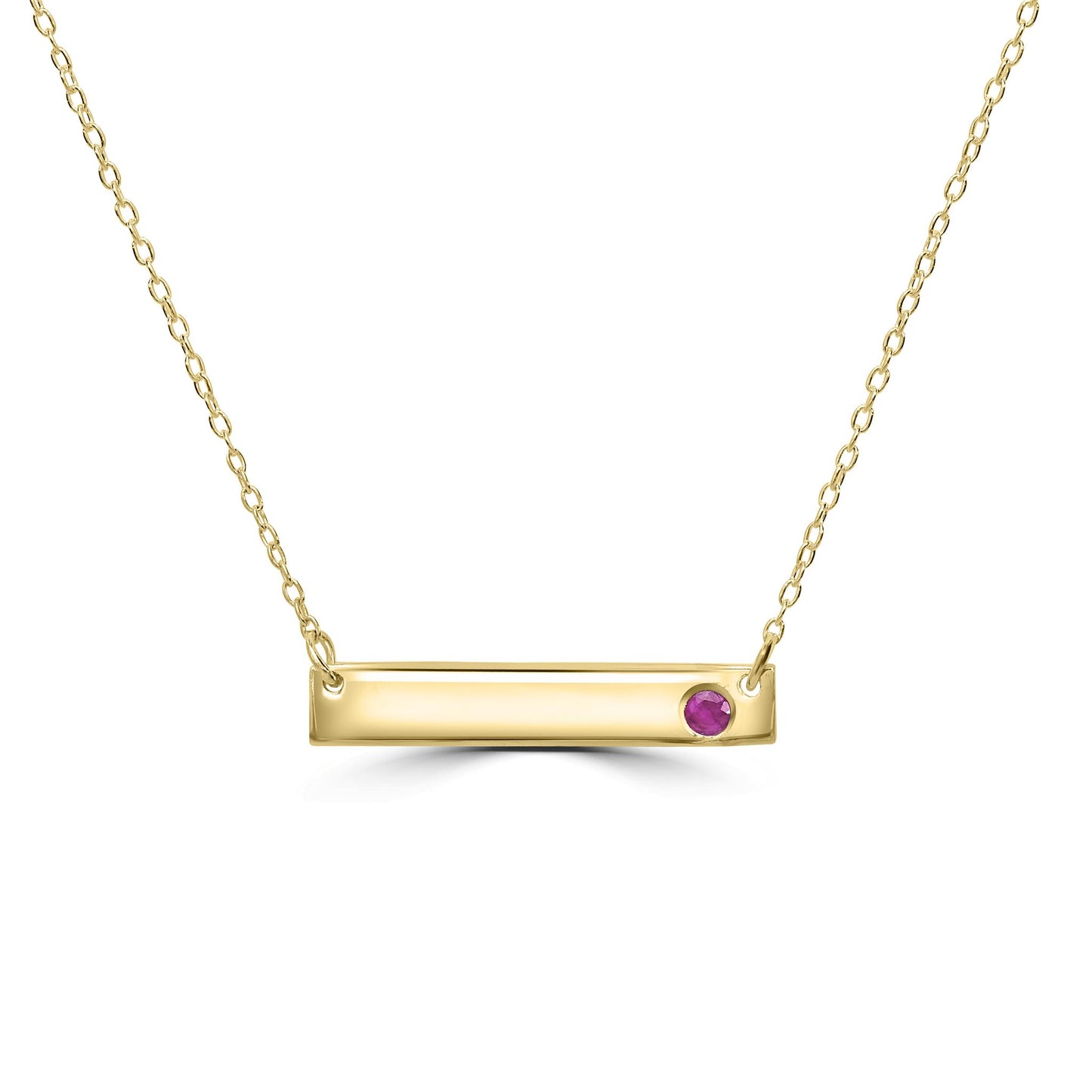 Gemistry Audrey Round Genuine Ruby Asymmetrical Bar Necklace