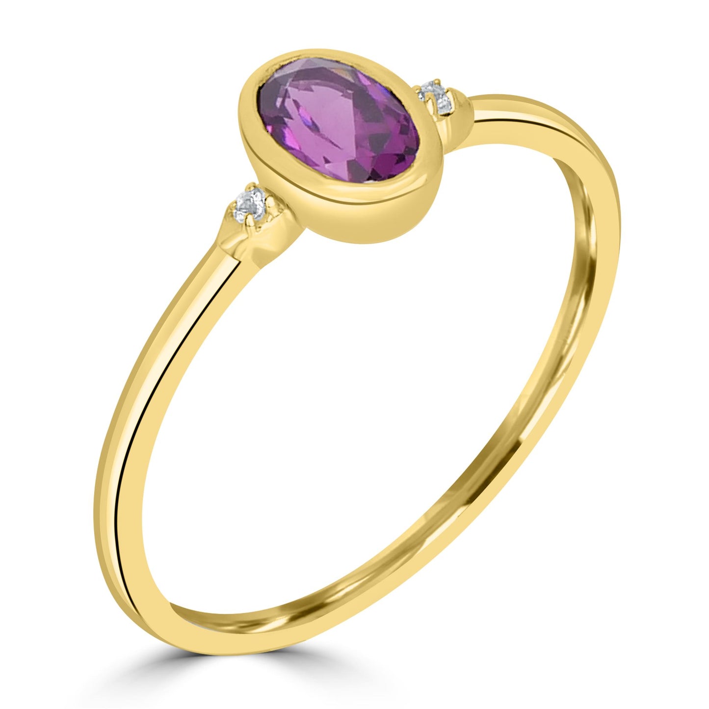 Kate 14k Gold over Sterling Silver Rhodolite Gemstone Stackable Oval Ring