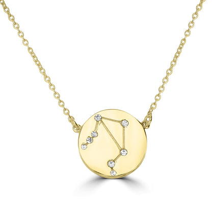 Gemistry 14k Gold Over Sterling Silver Libra Zodiac Crystal Pendant Necklace, 16 Inches