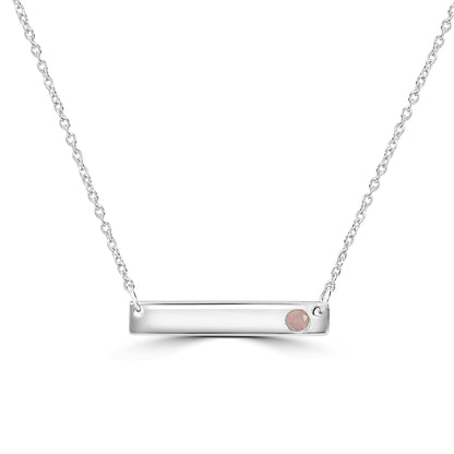 GEMISTRY 925 Sterling Silver Bar Necklace with Genuine Opal Stone For Women & Girls With 16 + 4 Inch Extender Cable Chain Birthstone Jewelry Gift For Her Birthday|Wedding|Anniversary