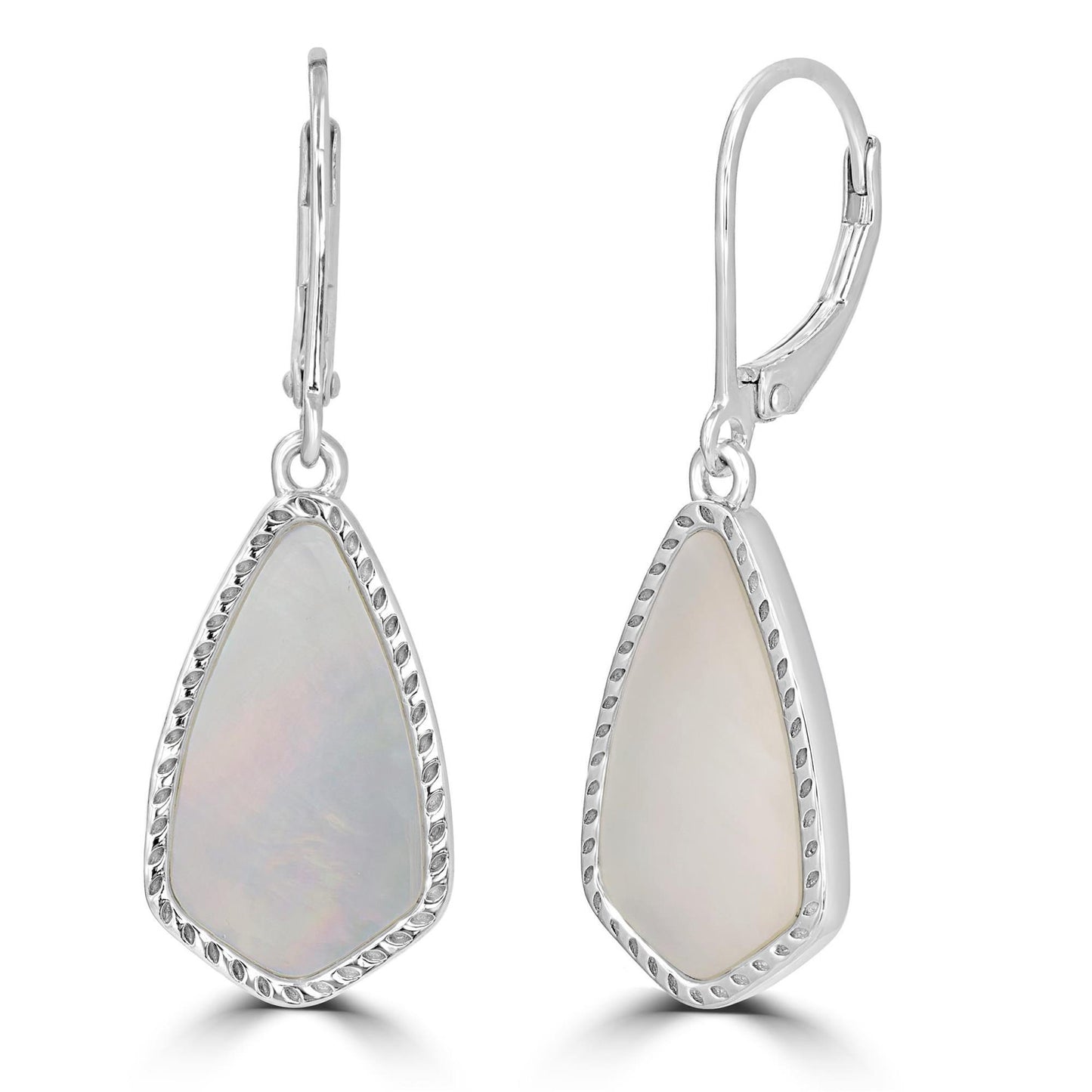 Gemistry Womens or Girls 925 Sterling Silver Genuine White MOP Drop Earrings. 5.2 CT TW. Gemstone and Birthstone Jewelry Gift For Her. Birthday|Wedding|Anniversary.