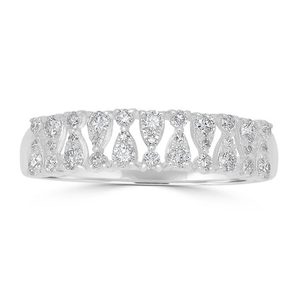 14K White Gold Round Diamond Eternity Ring, .43 Carats, Sizes 6 to 8