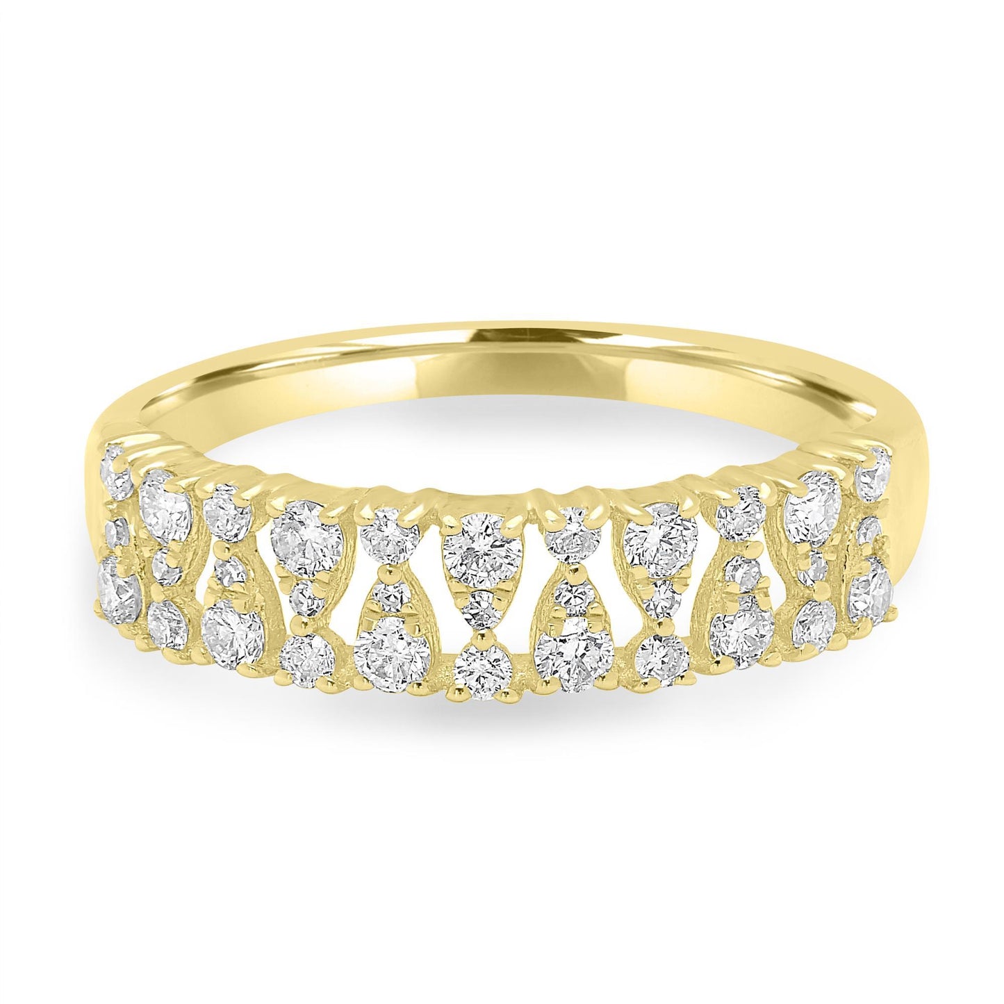 14K Gold Round Diamond Eternity Ring, .43 Carats, Sizes 6 to 8