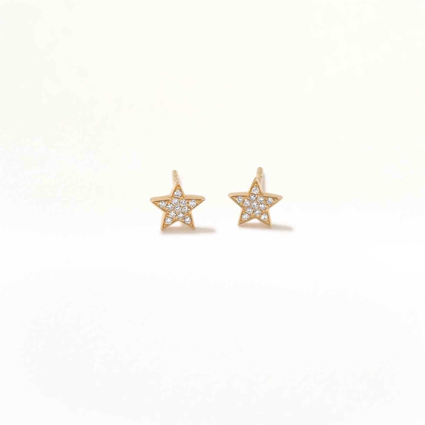 GEMISTRY Women 14K Yellow Gold, Round White Diamond Stud Earring. April Birthstone Month, Gift For Her.-1