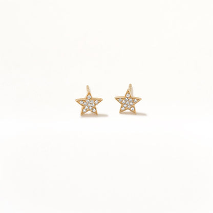 GEMISTRY Women 14K Yellow Gold, Round White Diamond Stud Earring. April Birthstone Month, Gift For Her.-1