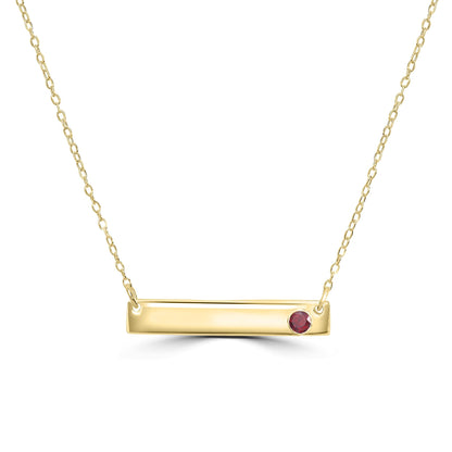 Gemistry Audrey Round Genuine Garnet Asymmetrical Bar Necklace