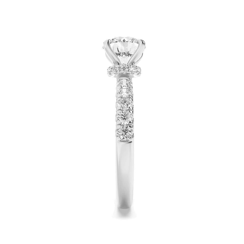 14K White Gold Lab Grown Diamond 2.50 CTTW Round Cut Center Stone Ring
