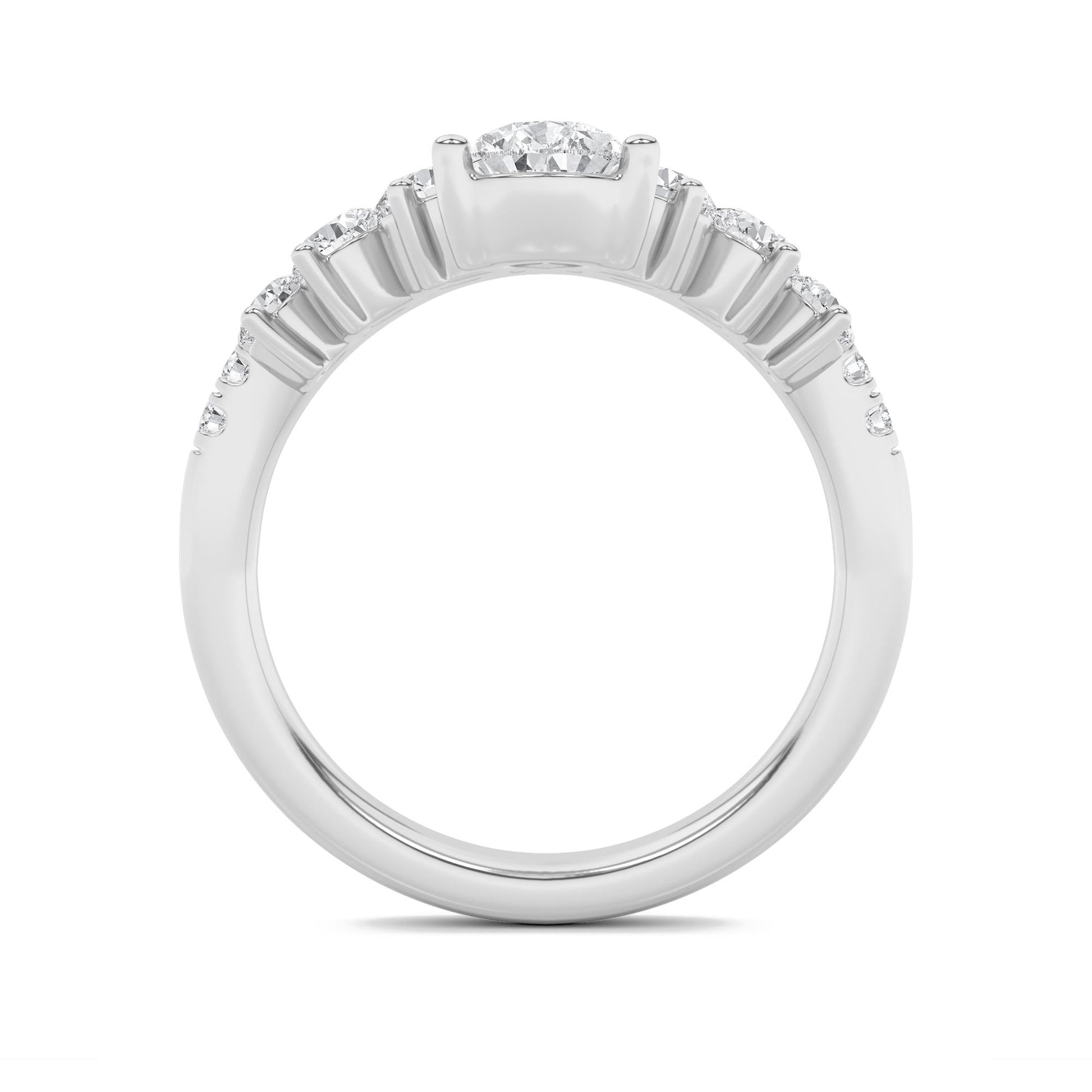 14K White Gold Lab Grown Diamond 1.50 CTTW Pear Cut Center Multi-Stone Ring