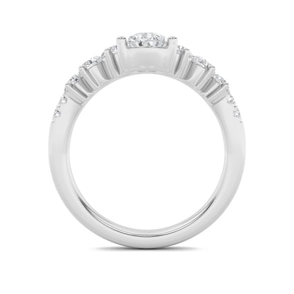 14K White Gold Lab Grown Diamond 1.50 CTTW Pear Cut Center Multi-Stone Ring