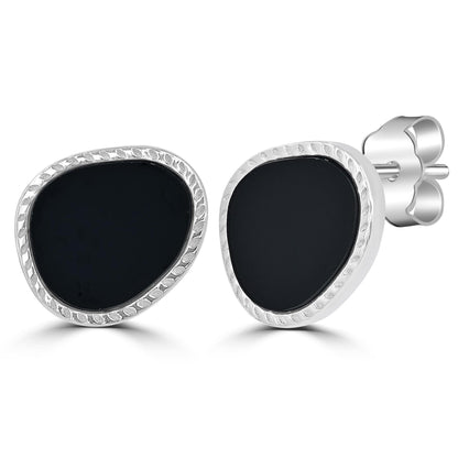 Gemistry Womens 925 Sterling Silver Genuine Black Onyx Stud Earrings. 4.04 CT TW. Gemstone and Birthstone Jewelry Gift For Her. Birthday| Wedding| Anniversary.