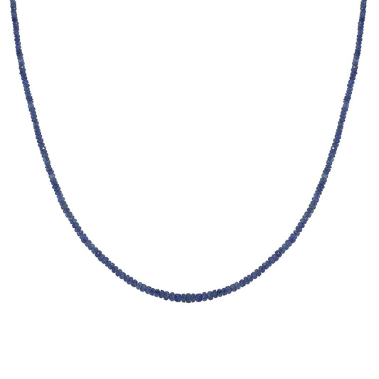 Gemistry 48.1 CTS Sapphire Faceted Bead 18" Necklace in Sterling Silver