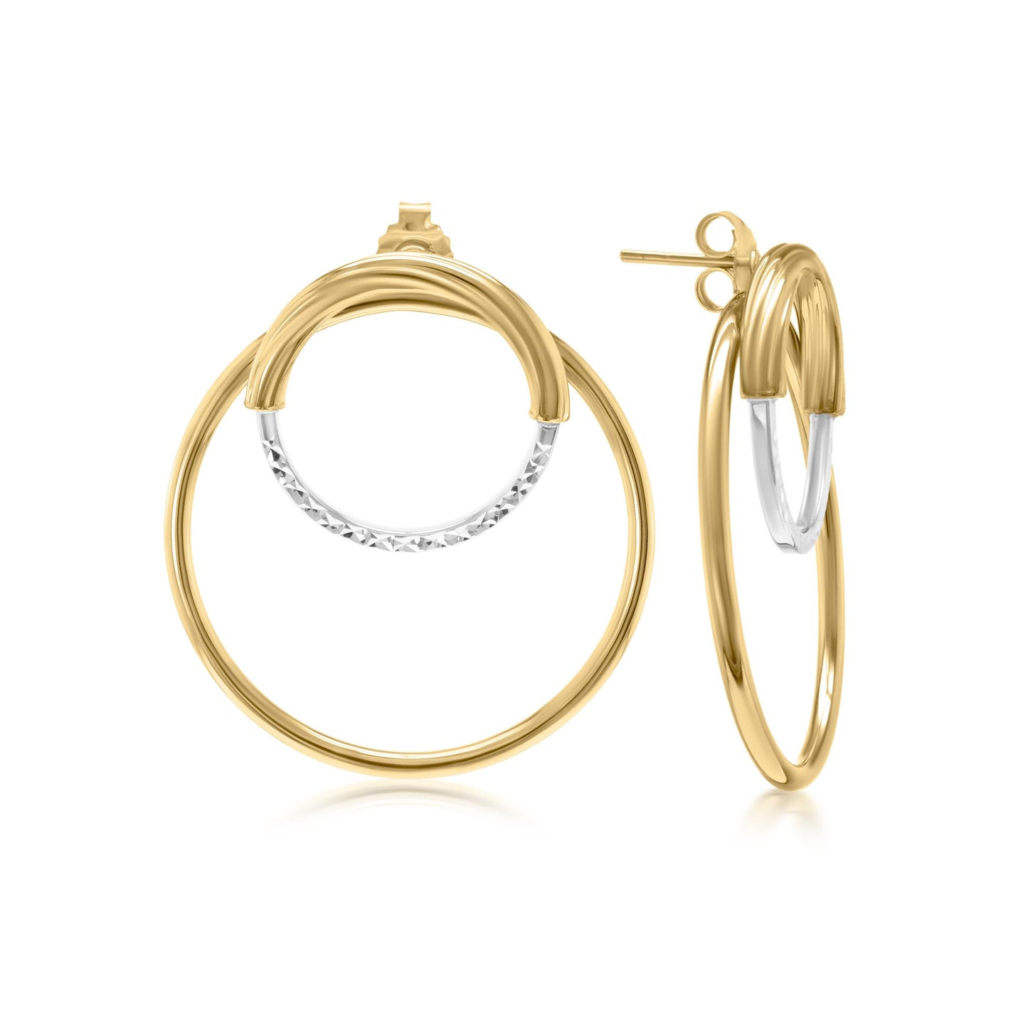 Judy Crowell Jewelry Gold Over Sterling Silver Double Circle Hoop Earrings