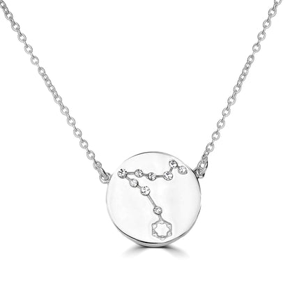 Gemistry Sterling Silver Pisces Zodiac Crystal Pendant Necklace, 16 Inches