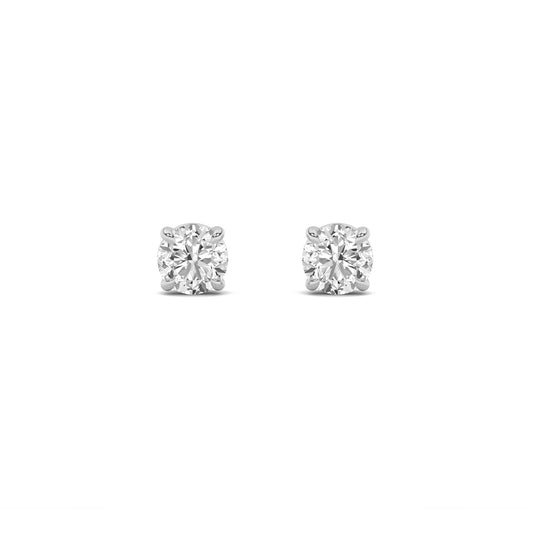 14K White Gold 5.0 CTTW Lab Grown Diamond Round Stud Earrings
