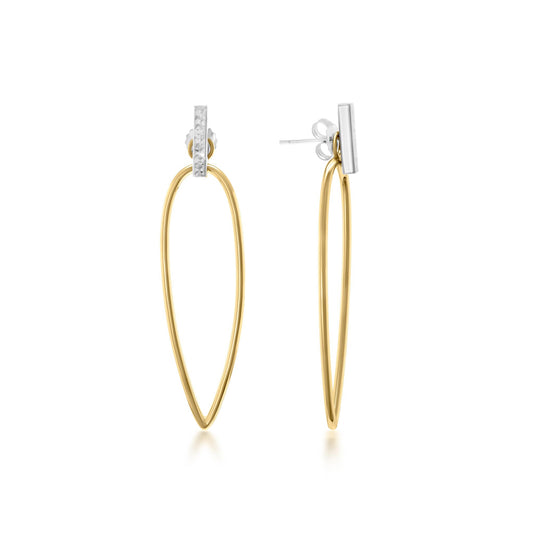 Judy Crowell Jewelry 14K Gold Over Sterling Silver Diamond Cut Post Tapered Hoop Earrings