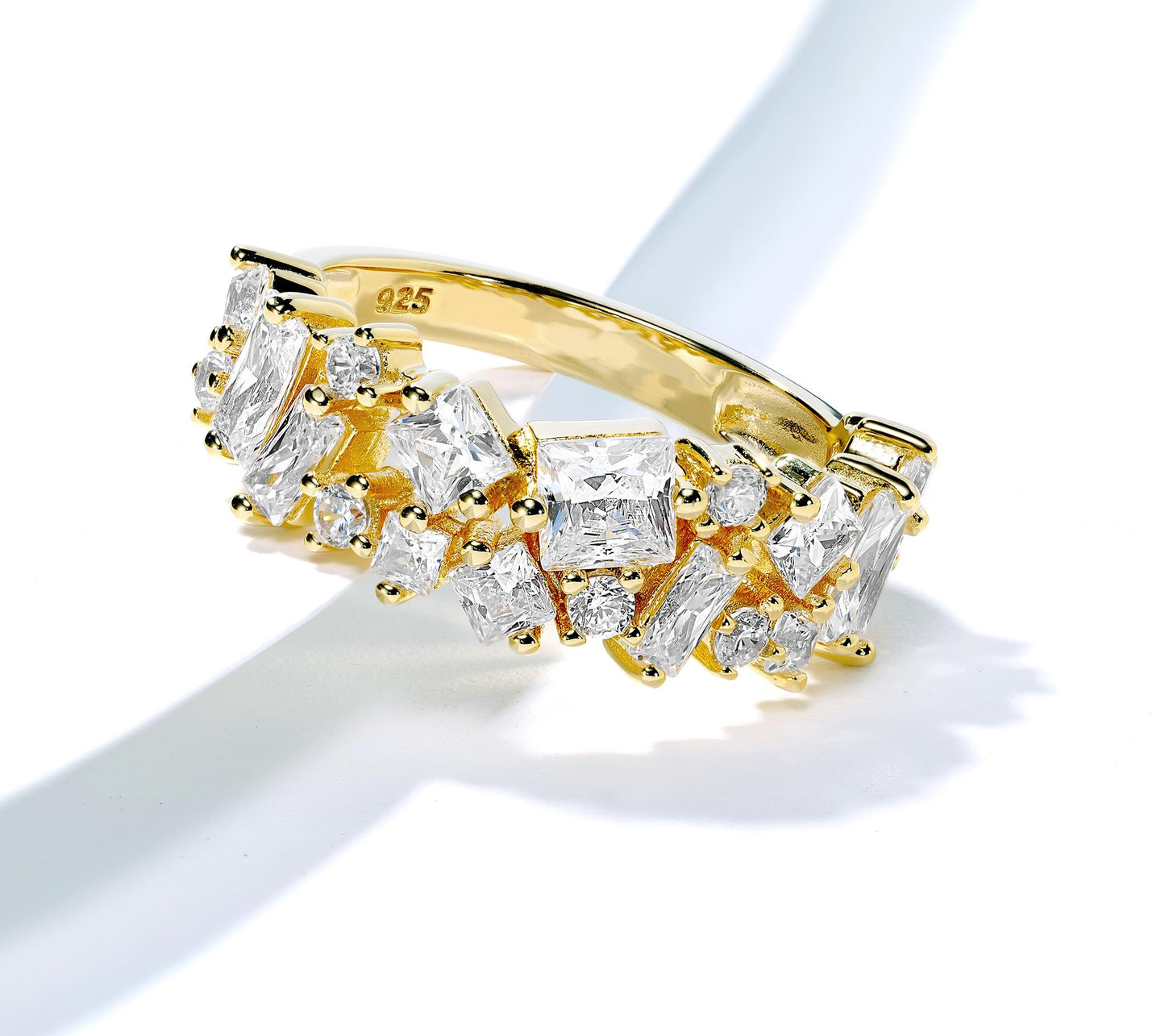 Kathy Levine 14K Gold-Plated Sterling Silver Cubic Zirconia Multi- Shape Ring